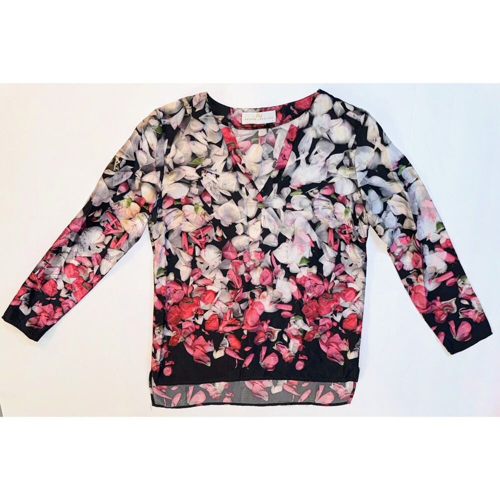 amanda uprichard floral silk blouse Sz‎ Small
